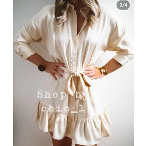 ZARA RUFFLED SATIN EFFECT DRESS bloggers favorite